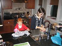  Audrey dries and sometimes licks.