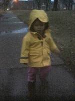  Walking in the rain.