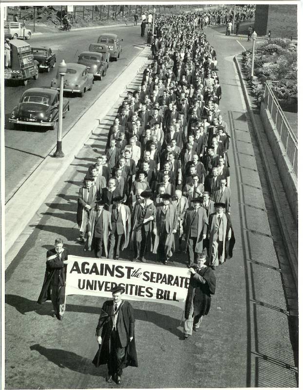 1957, March Against Separate Universities Bill, James Thomson Allan