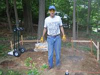 Strings outline bottom of floor joists.