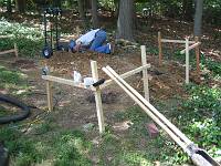  2-man gas powered auger was used to start holes but post-hole digger did most of the work.