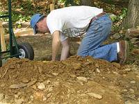  Rocks and roots made digging tough.