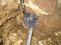  UF cable rated for direct burial. The insulation does not absorb moisture.